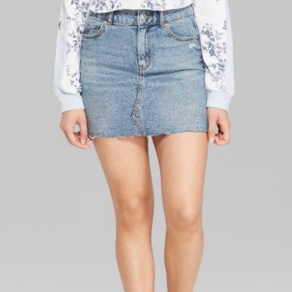 Wild Fable Raw Hem Denim Skirt